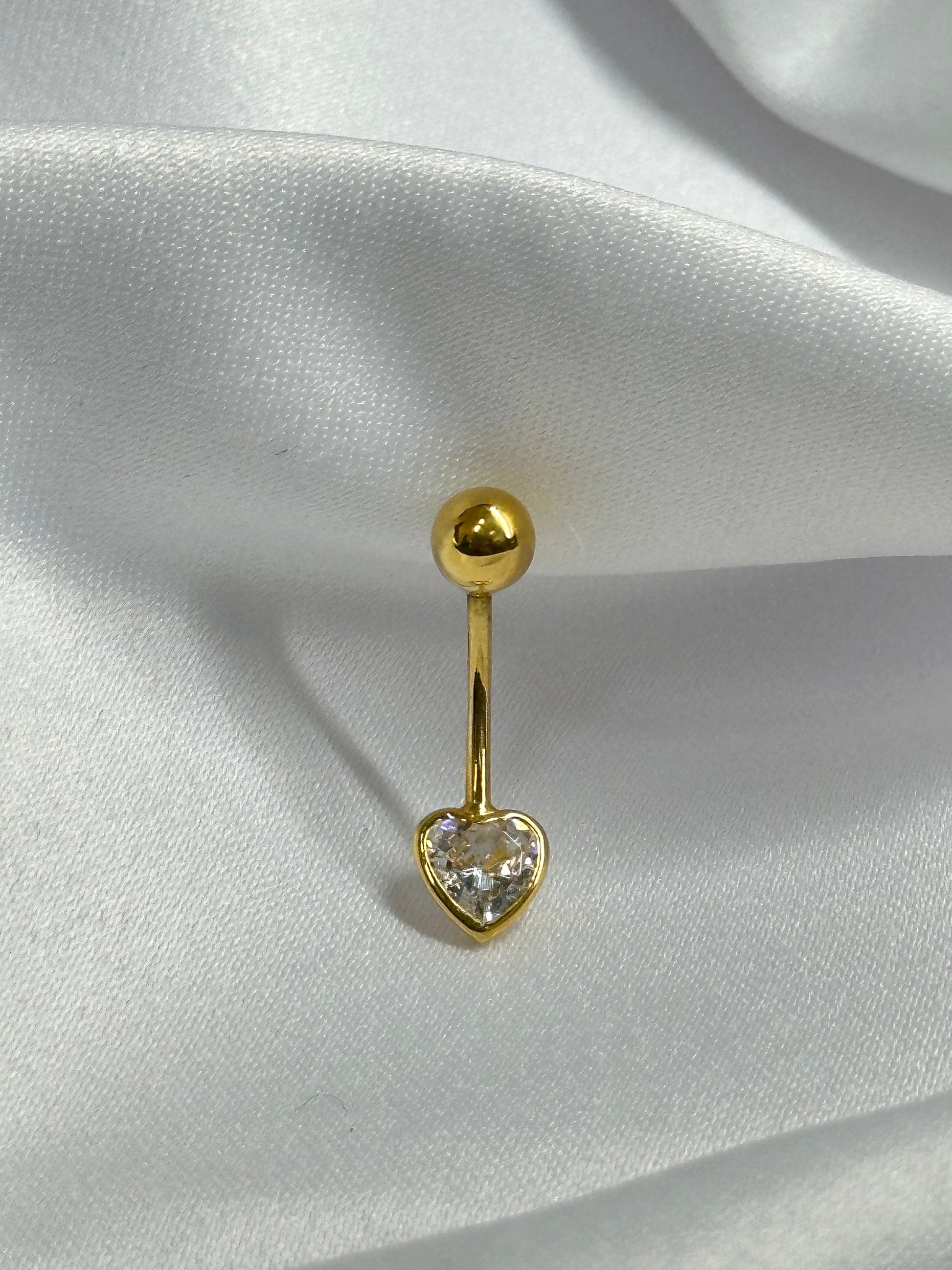Piercing de Nombril à pierre blanche