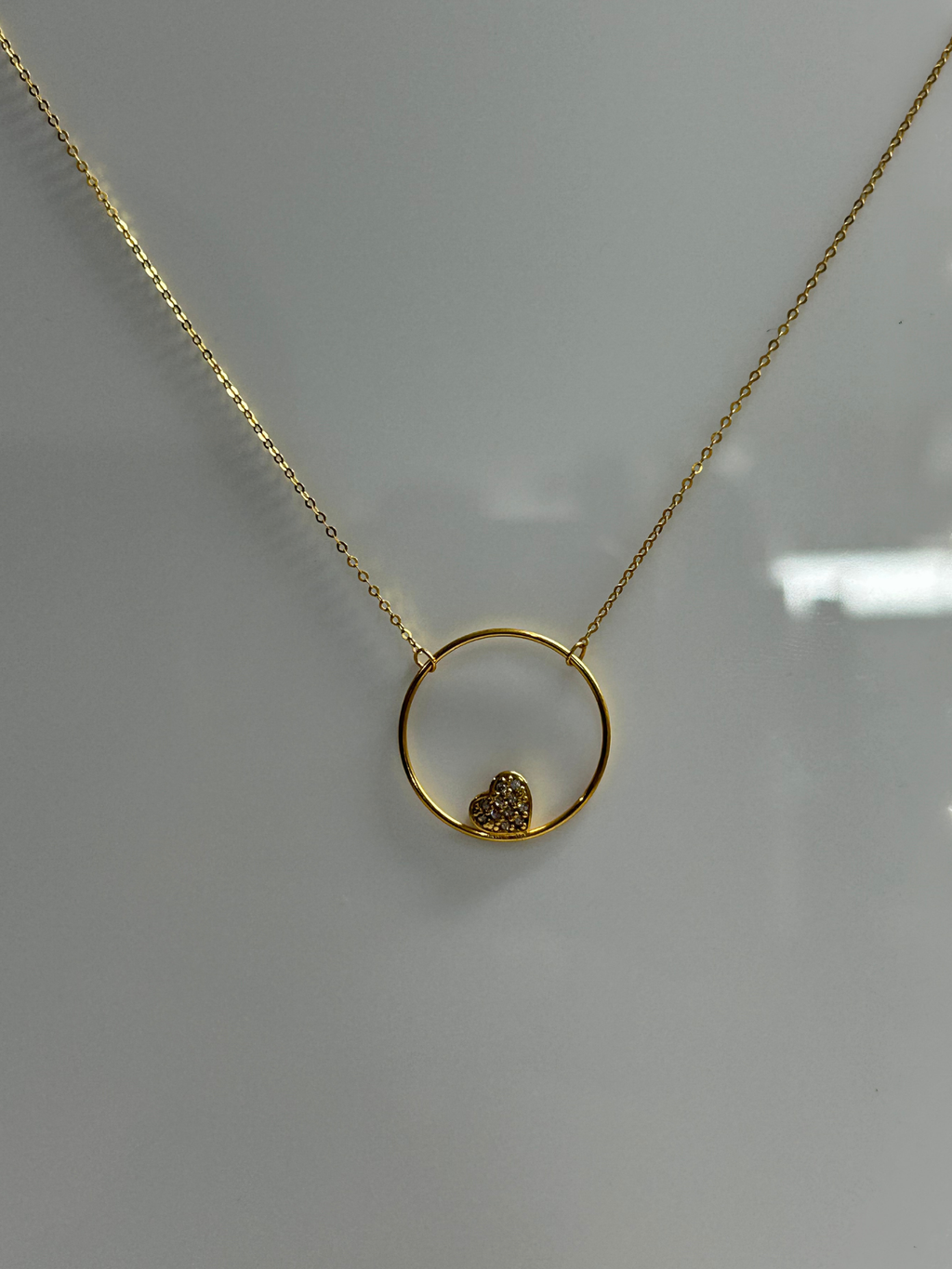 Collier ronde en coeur / 45 cm de longueur