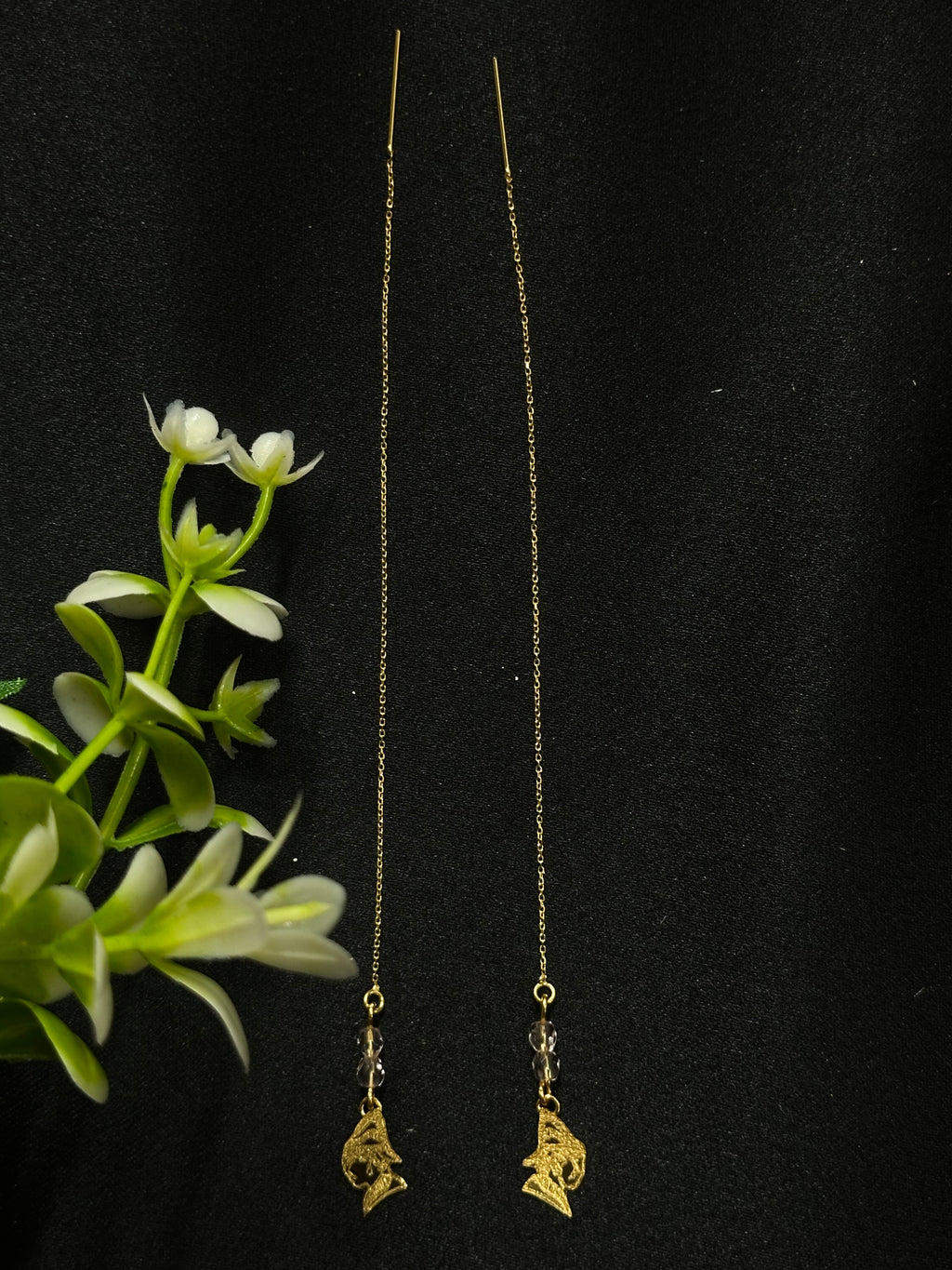 Pendante Cayennaise à grenat / Longueur : 12 cm