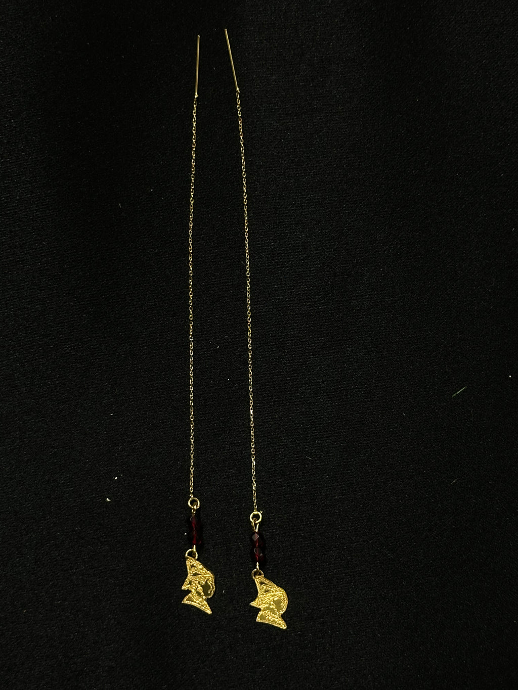 Pendante Cayennaise à grenat / Longueur : 12 cm