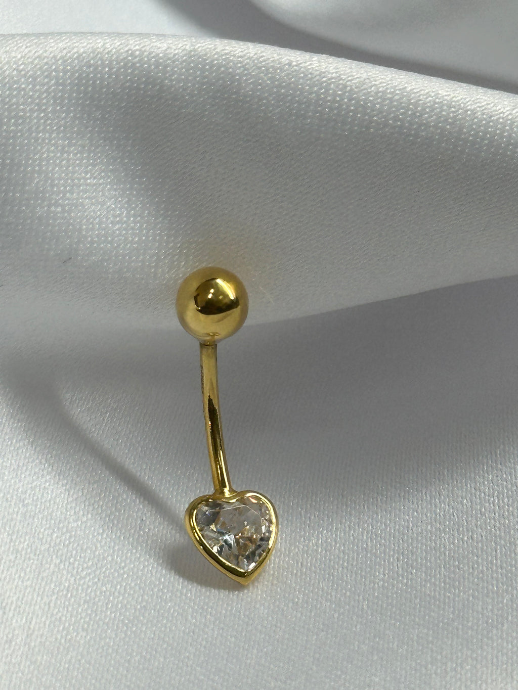 Piercing de Nombril à pierre blanche